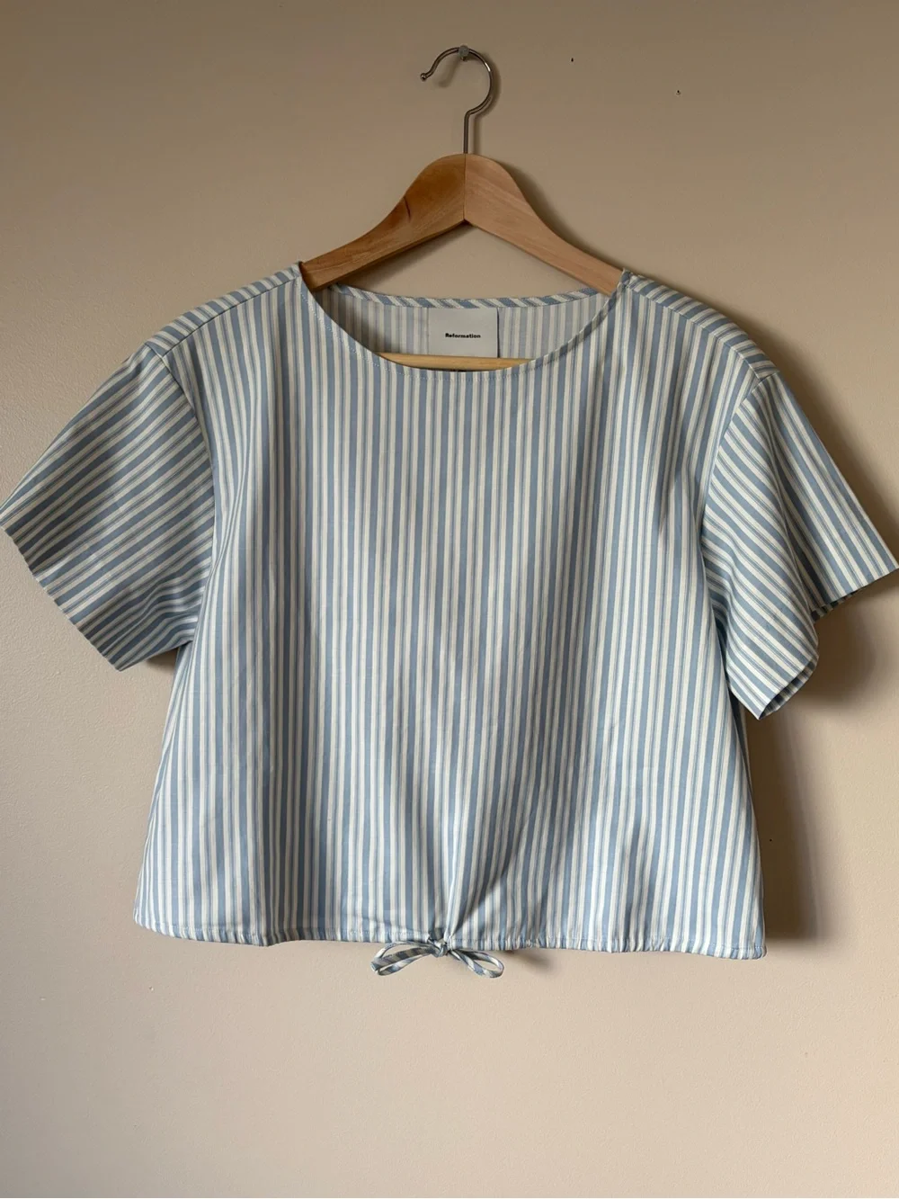 NEW Reformation Jordan Two Piece Skirt Set Cotton Calamari Stripe | US 6 UK 10 - Picture 10 of 15